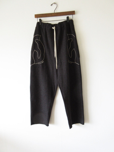 美品 marble SUD / マーブルシュッド penguins pants BLACK * ペンギン 刺繍 パンツ