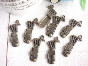  charm Golf (#2778) 8 piece bronze copper handicrafts parts handmade materials 