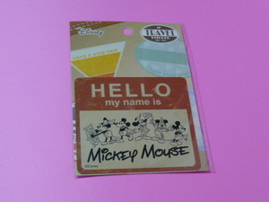 ミッキー　HELLO my name is Mickey Mouse ディズニー　トラベル　ステッカー　耐水・耐光 