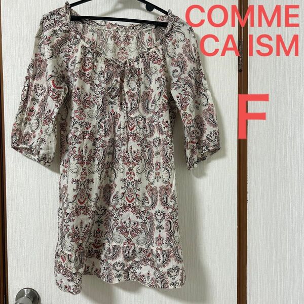 COMME CA ISM ファイブフォックス　花柄ペイズリー柄　ワンピース チュニック　Ｆ