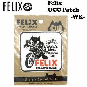 送料\84【フィリックス・ＵＣＣパッチ ＷＫ 】※ FILIX　刺繍ワッペン　WINK　バイク　ガレージ　アメリカン　猫