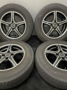 185/70R14 DUNLOP/EC202 21年 BALMINUM 14インチ 5.5J ＋39 100 4H 夏タイヤ 4本 ダンロップ　エナセーブ ブラポリ ノート