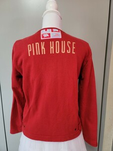 pink house ピンクハウス　赤カーディガン　コットン100%生地