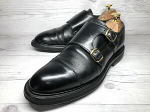 [ prompt decision ]JOSEPH CHEANEY&SONS /jose borderless - knee double monk strap black UK 6 F approximately 24.5-25.0. original leather business shoes 