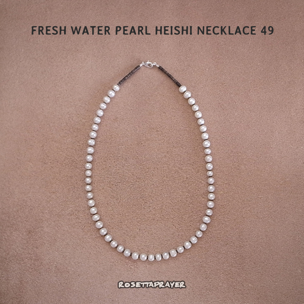 FRESH WATER PEARL HEISHI NECKLACE49 / 淡水パール シェル ネックレス49