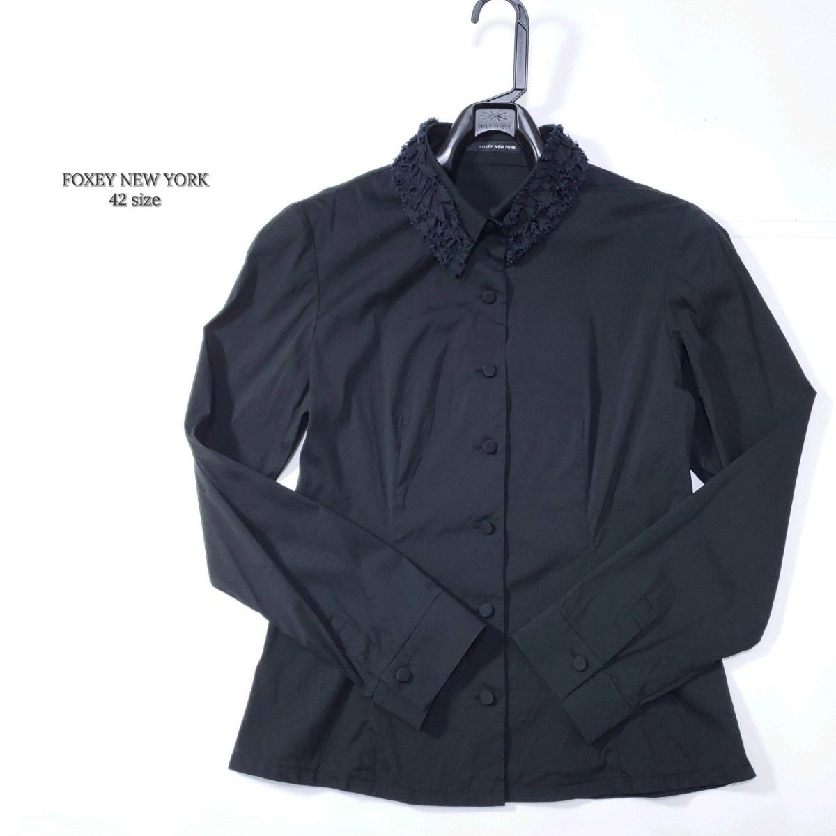 良品】FOXEY NEW YORK ニットカーディガン ベージュ 38 襟 フォクシー