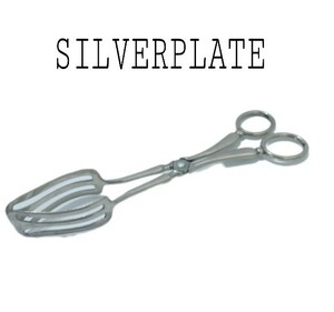 419鋤) シルバープレート ケーキトング 刻印 SILVERPLATE サービストング 業務用 ビュッフェ 店舗 ハサミ型 (230522)