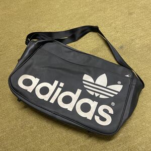 ~80s adidas Adidas Descente период сумка на плечо спорт сумка чёрный белый Vintage Vintage редкость 