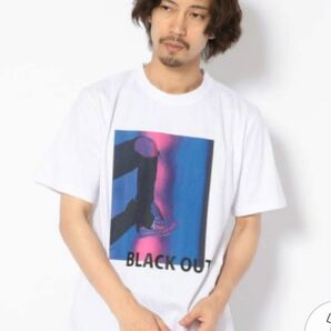 LHPMADDICT/マディクト/ルーズシルエット ブラックアウトプリントTシャツ/Mサイズ