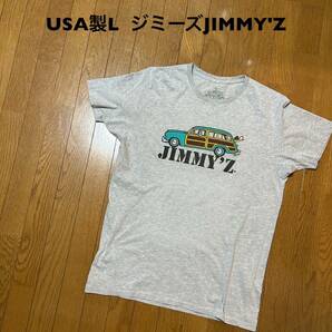 Lサイズ！USA製 ジミーズ JIMMY'Z 古着半袖Tシャツ グレー サーフ サーファー スケーター 肩穴有り バックプリント無し