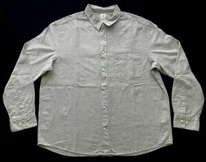 大きいサイズ XL H&M L.O.G.G. コットン × リネン 長袖シャツ　　レギュラーフィット 薄手のサラッとした上質素材 早2300
