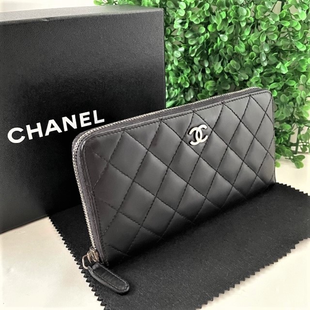 ☆CHANEL☆3758 シャネル マトラッセ パテント ファスナー 長財布-