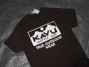 未使用 カブー Tシャツ Sサイズ 茶系 KAVU アウトドア 半袖 TRUE LOGO TEE D CHOCO トゥルーロゴTシャツ チョコレート