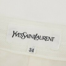 ◆YVES SAINT LAURENT イヴサンローラン シャドーチェック柄 膝丈 スカート ホワイト 34_画像5