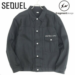 新品 21AW●SEQUEL / シークエル × fragment design / フラグメント デニム ジャケット 黒 ブラック XL 藤原ヒロシ