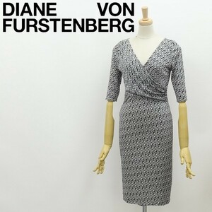 ◆DIANE von FURSTENBERG ダイアンフォンファステンバーグ ELIZA 総柄 シルク ジャージー カシュクール ワンピース 2