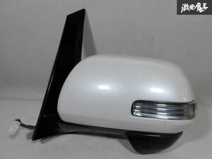 点灯・動作OK トヨタ純正 AHR20W エスティマ ハイブリット サイドミラー ドアミラー ミラー 左 助手席 ホワイト 9ピン KOITO 52-158 棚E2A