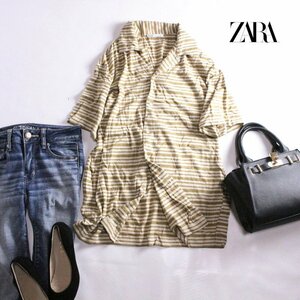 Красивые товары освежают Zara Zara ■ Летняя граница рисунок конопля Rinen Летняя вязаная рубашка Haori повседневная куртка Beige Summer