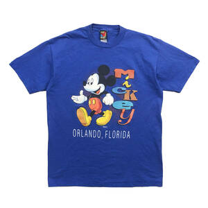 90S ディズニー フロリダ オーランド ヴィンテージ ミッキーマウス キャラクター Tシャツ メンズXL相当 大きいサイズ Disney 古着 BA1824