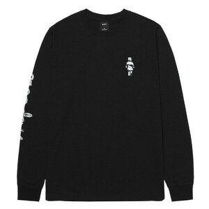 HUF*ハフ*US:XXL[CHROME]ブラックプリント長袖Tシャツ