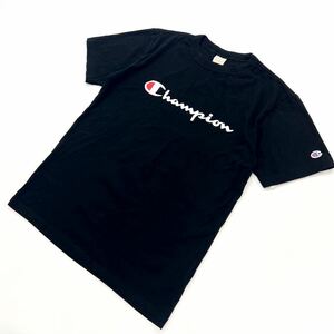 Champion ☆ 胸ロゴ プリント◎ ブラック 半袖 Tシャツ M 定番 スポーツ アメカジ ストリート スケーター 古着MIX チャンピオン■L257