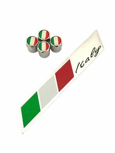 B イタリア 国旗 ステッカー フェンダー バルブキャップ エンブレム マセラティ Maserati ギブリ グラントゥーリズモ クアトロポルテ