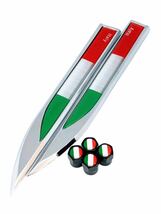 C 黒 イタリア 国旗 ステッカー フェンダー バルブキャップ エンブレム アバルト ABARTH 595 500 124 スパイダー 595C 500C_画像1