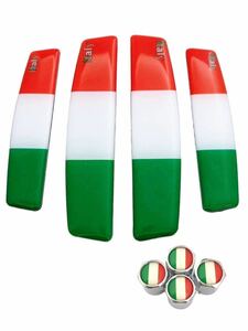 F イタリア 国旗 ドアパンチ ガード バルブキャップ モール クッション ランチア LANCIA イプシロン テージス デルタ