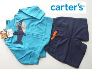 新品 carter's カーターズ ★アメリカ人気ブランド　水色×紺　カジュアル　ジャケット　パンツ　上下セットアップ 6ｍ　60　65