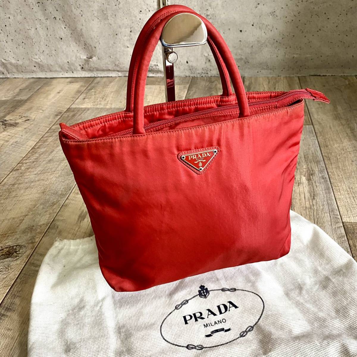 年最新ヤフオク!  prada プラダ トートバッグ レッド