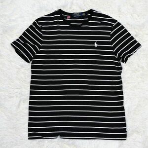 ★⑭★ラルフローレン★POLO★お洒落な黒白ボーダー 　SLIM FIT　半袖Tシャツ　M