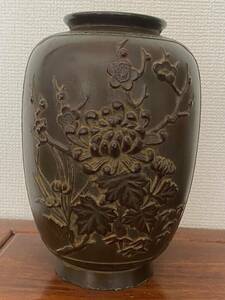 中国 美術花瓶鉄瓶年代物金属工芸