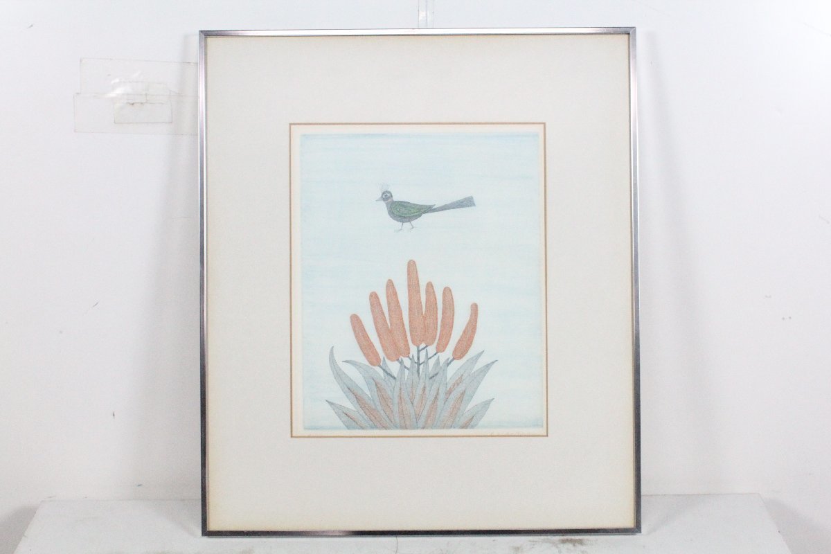 Saitama Prefecture Pickup or Delivery Arranged by Customer Keiko Minami Flowers and Birds (Long-tailed Bird) Copperplate Etching KAIGADO Picture Hall [Current Item], artwork, print, copperplate print, etching