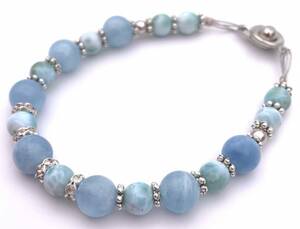  natural stone aquamarine &lalima-. bracele 
