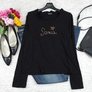 G1*SONIA RYKIEL Sonia Rykiel * тянуть over * длинный рукав * cut and sewn * чёрный черный *40