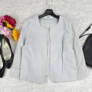 G345*NATURAL BEAUTY BASIC Natural Beauty Basic * cotton linen* no color jacket * gray *M