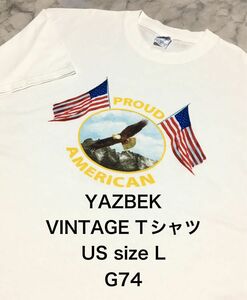 【レア】US古着 L size YAZBEK VINTAGE ホワイトTシャツ