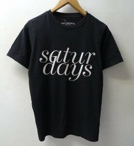 ◆国内正規　beams購入　SATURDAYS SURF NYC サタデーズサーフ ニューヨークシティ ロゴプリント クルーネック Tシャツ 黒 サイズXS