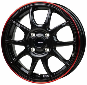 [業販限定販売] [新品] [15インチ] [軽量] [G.speed P-06] [5.5J+43] [195/65R15] [フィールダー] [ジースピード] [BK/RED]