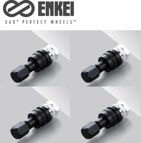 [送料無料] [新品] [ENKEI] (品番:S27A2B) [AIR VALVE] (エアーバルブ) [ブラック/黒色] [アルミ製] [4個/4本] [エンケイ製] [1台分]