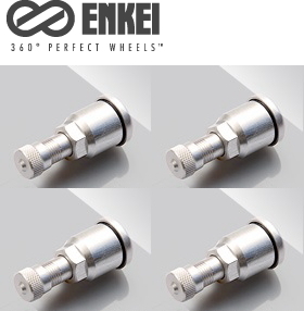 [送料無料] [新品] [ENKEI] (品番:40-450-2615) [AIR VALVE] (エアーバルブ) [シルバー(銀色)] [アルミ製] [4個/4本] [エンケイ製] [1台分]