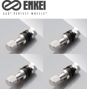 [送料無料] [新品] [ENKEI] (品番:S27A2Y) [AIR VALVE] (エアーバルブ) [シルバー/銀色] [アルミ製] [4個/4本] [エンケイ製] [1台分]