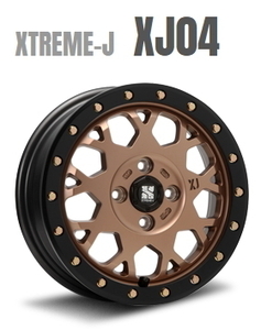 納期注意 業販品 直送品 XTREME-J XJ04 14インチ 4.5J+43 4-100 マットブロンズ ブラックリム 4本セット (個人宅)個人名での注文不可