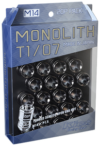 送料無料 KYO-EI 品番:MN04GK Kics MONOLITH T1/07 [M14 x P1.5] 20PCS (21/22HEX) 20個(1台分) ブラック ロックナット 盗難防止