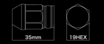 [送料無料] [DIGICAM] [K-SPEC] [品番:AN6F3512LB-DC16] [アルミナット 19HEX 袋 35mm 1.25 M12 ライトブルー] [16個] [レーシングナット]_画像2