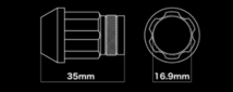 [送料無料] [DIGICAM] [K-SPEC] [品番:ALN3512LB-LL16] [アルミ ロックナット 35mm 1.25 M12 ライトブルー ロゴ無] [特殊 袋ナット] [16個]_画像2