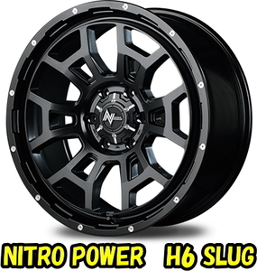 業販限定販売 新品 20インチ NITRO POWER H6 SLUG 8.5J+20 6-139.7 4本セット (ハブ径:106φ) セミグロスブラック ホイール4本