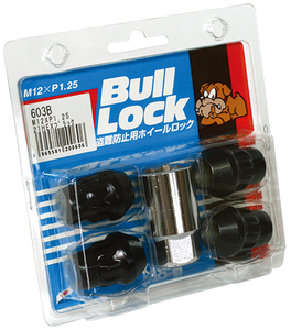 送料無料 新品 KYO-EI (品番:603B) Bull Lock (M12×P1.25 21HEX) ロックナット (4個) ブラック アダプター付 ブルロック (袋タイプ)