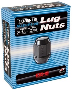 [送料無料] [新品] [KYO-EI] [品番:103B-19-24P] [1.25 x 19HEX M12] [ブラック] [ナット] [袋] [24個(1SET)] [全長:31mm] [Lug Nut] [黒]