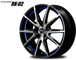 業販限定販売 新品 14インチ SCHNEIDER RX-02 4.5J+45 4-100 特選タイヤ 165/65R14 4本セット BP/BLUE ブルー シュナイダー 夏タイヤ